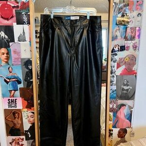 Black Faux Leather Pants